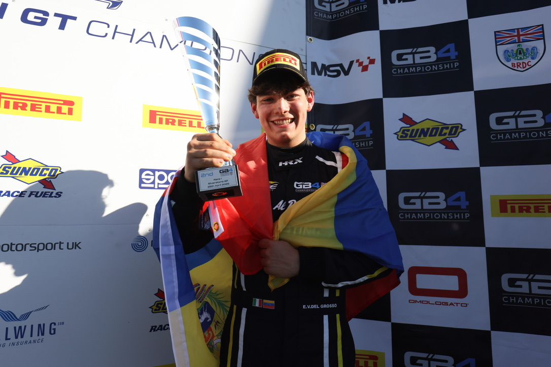 Emmilio Del Grosso P2 podium Silverstone GB4